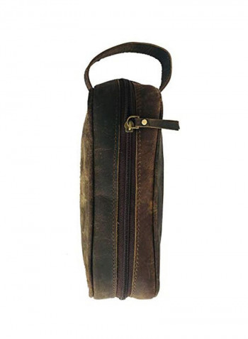 Handmade Buffalo Toiletry Bag Brown