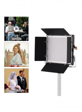 Portable Video Light Panel With Barn Door Black