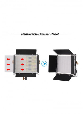 Portable Video Light Panel With Barn Door Black