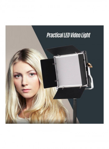 Portable Video Light Panel With Barn Door Kit Black