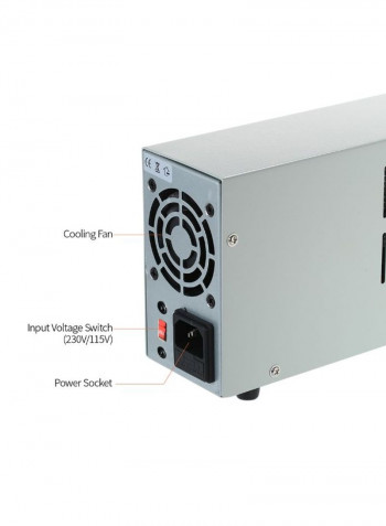 Adjustable Digital DC Switching Power Supply Unit 1.55kg White