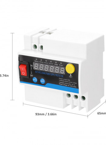 Single-Phase Automatic Reclosing Leakage Protector Multicolour 12 x 8 x 12cm