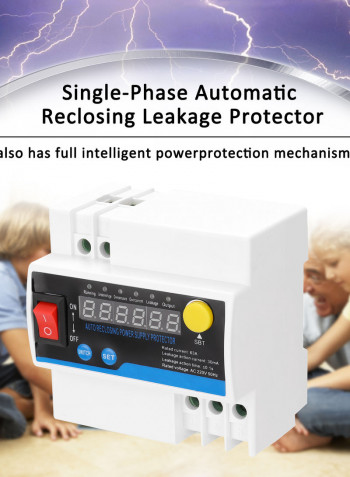 Single-Phase Automatic Reclosing Leakage Protector Multicolour 12 x 8 x 12cm