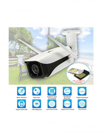 Wireless IR-Cut Night Vision Surveillance Camera With Sim Card Slot
