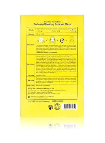 Pack Of 10 Collagen Boosting Renewal Mask