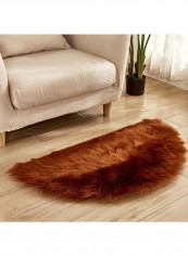 Semi-Circular Simple European Soft Home Area Rug Orange 45X90centimeter