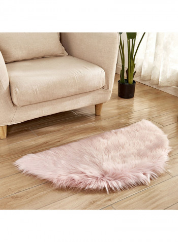 Semi-Circular Simple European Soft Home Area Rug Pink 45X90centimeter