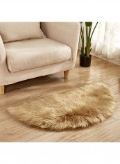 Semi-Circular Simple European Soft Home Area Rug Brown 45X90centimeter