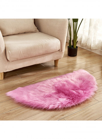 Semi-Circular Simple European Soft Home Area Rug Pink 45X90centimeter