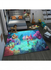 3D Print Sea World Pattern Floor Mat Multicolour 120x160centimeter