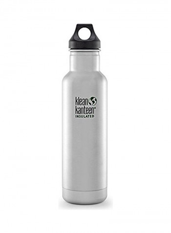 Insulated Beverage Bottle Silver/Black