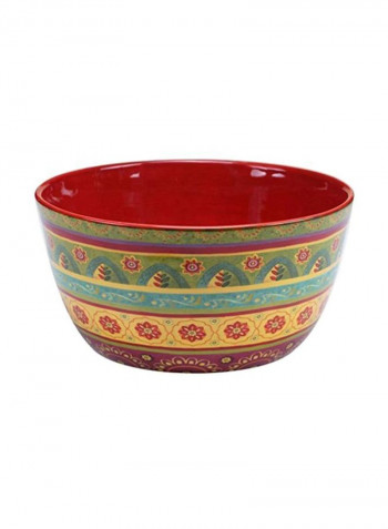 Tunisian Sunset Deep Bowl Red/Yellow/Green 11x5.5inch