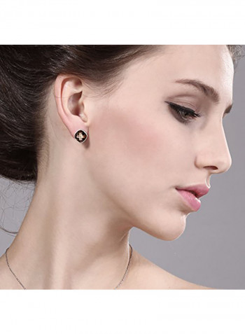 Sterling Silver Smokey Quartz Gemstone Cushion Cut Stud Earrings
