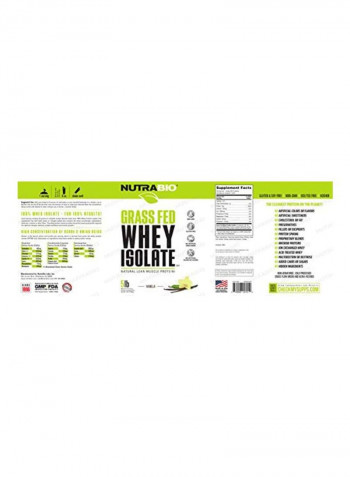 Grass Fed Whey Isolate Lean Muscle Protein - Vanilla Flavored