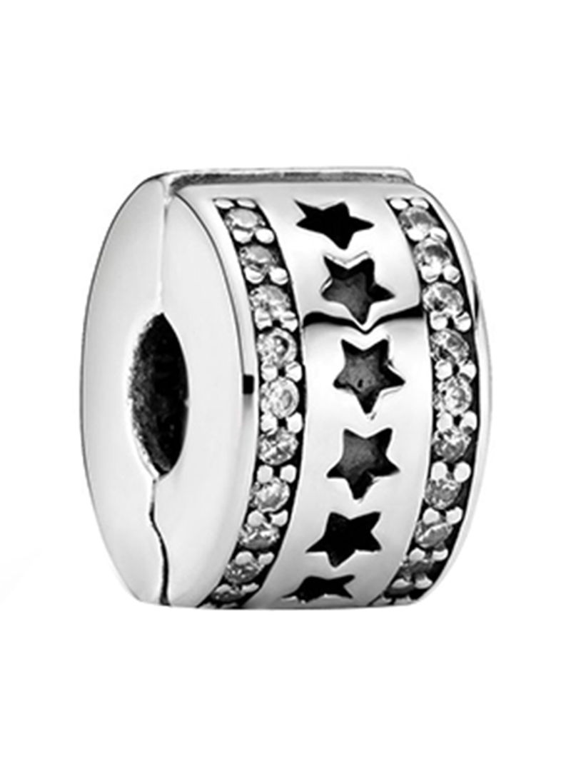 Sterling Silver Stars Cubic Zirconia Clip Charm