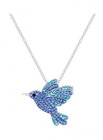 Flying Hummingbird Crystal Pendant Necklace