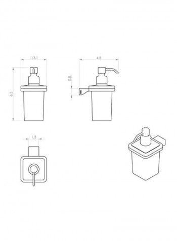 Glamour Collection Wall Mounted Square Soap Dispenser Chrome 1.3x3.1x6.3inch