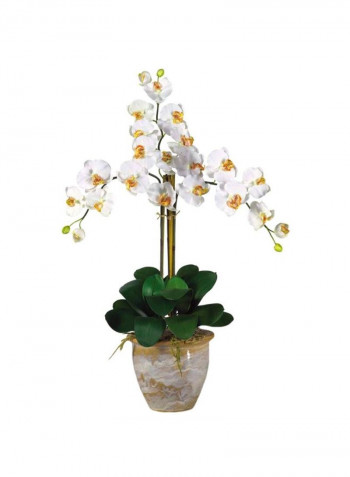 Phalaenopsis Artificial Triple With Flowerpot White/Yellow/Green