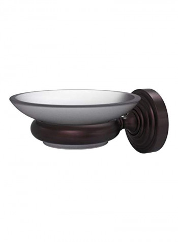 Waverly Place Collection Wall Mounted Soap Dish Brown/Clear 3x4.5x3.5inch