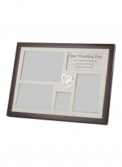 Wedding Day Collage Picture Frame Brown/Clear 15.5x0.5x11.5inch