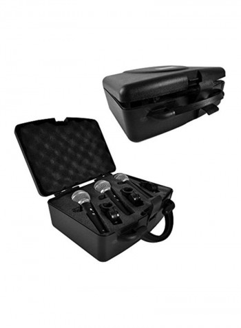 3-Piece Professional Dynamic Microphone Kit PDMICKT34 Black/Silver