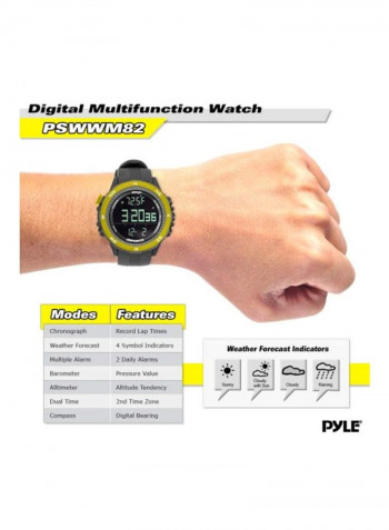 Digital Multifunction Sports Wrist Watch Black/Yellow