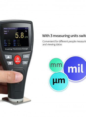 LCD Digital Paint Coating Gauge Black 27.00 X 6.50 X 19.50cm