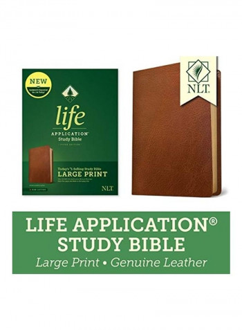 NLT Life Application Study Bible, Third Edition, Large Print (Red Letter, Genuine Leather, Brown) Hardcover