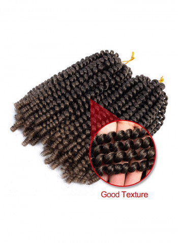 6-Piece Spring Twist Crochet Fluffy Human Hair Extension Multicolour 8inch