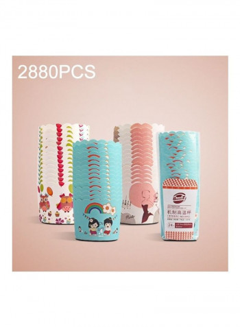 2880-Piece Round Lamination Cake Cup Multicolour