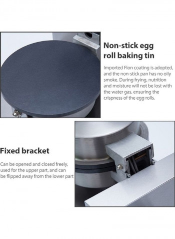 Stainless Steel Ice Cream Crisp Egg Roller Macine Black 32x18x25cm