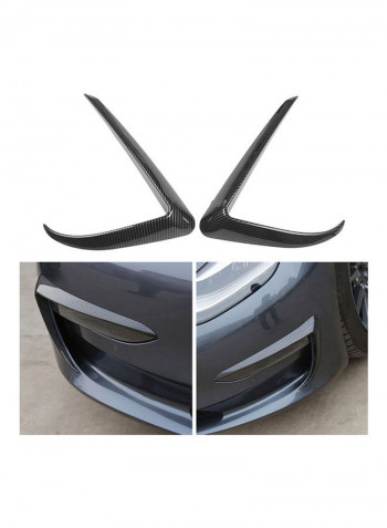 2-Piece Carbon Fiber Front Foglight Eyebrow Eyelids Cover