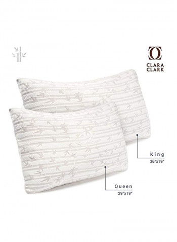 Pack Of 2 Bed Pillow With Cover Set White King