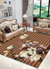 1 Piece Rug Anti-Skidding Flower Print Soft Living Room Bedroom Floor Mat multicolour 120*160(W*L)cmcm