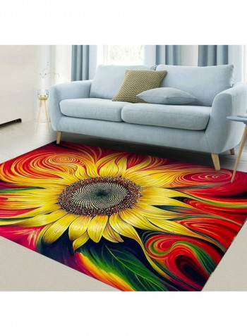 1 Piece Rug Anti-Skidding Sun Flower Print Soft Living Room Bedroom Floor Mat multicolour 120*160(W*L)cmcm