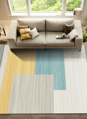 1 Piece Living Room Rug Anti-Slip Color Block Softness Carpet multicolour 120*160(W*L)cmcm