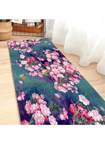 1 Piece Rug Anti-Skidding Flower Print Soft Living Room Bedroom Floor Mat multicolour 120*160(W*L)cmcm