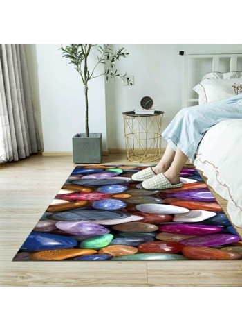 1-Piece Anti-Skidding Stone Printed Soft Floor Mat Multicolour 120x160cm