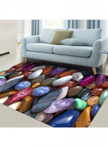1-Piece Anti-Skidding Stone Printed Soft Floor Mat Multicolour 120x160cm