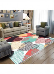 Anti-Skidding Heart Print Soft Floor Mat Multicolour 120 x 160cm