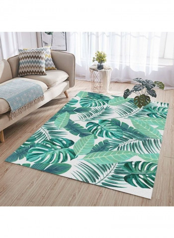 Leaf Pattern Rug Green/White 120x160cm