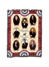 Cotton Throw Blanket Red/Beige/Black 72x54inch