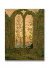 Ruins Of The Oybin Monastery Canvas Wall Art Green 18 x 24inch