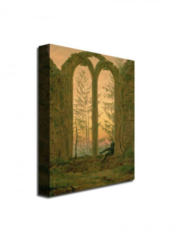 Ruins Of The Oybin Monastery Canvas Wall Art Green 18 x 24inch