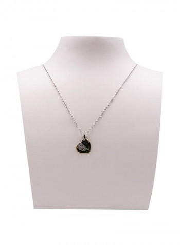 925 Sterling Silver Plated Heart Pendant Necklace