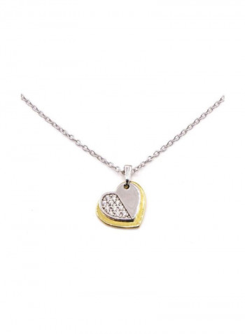 925 Sterling Silver Plated Heart Pendant Necklace
