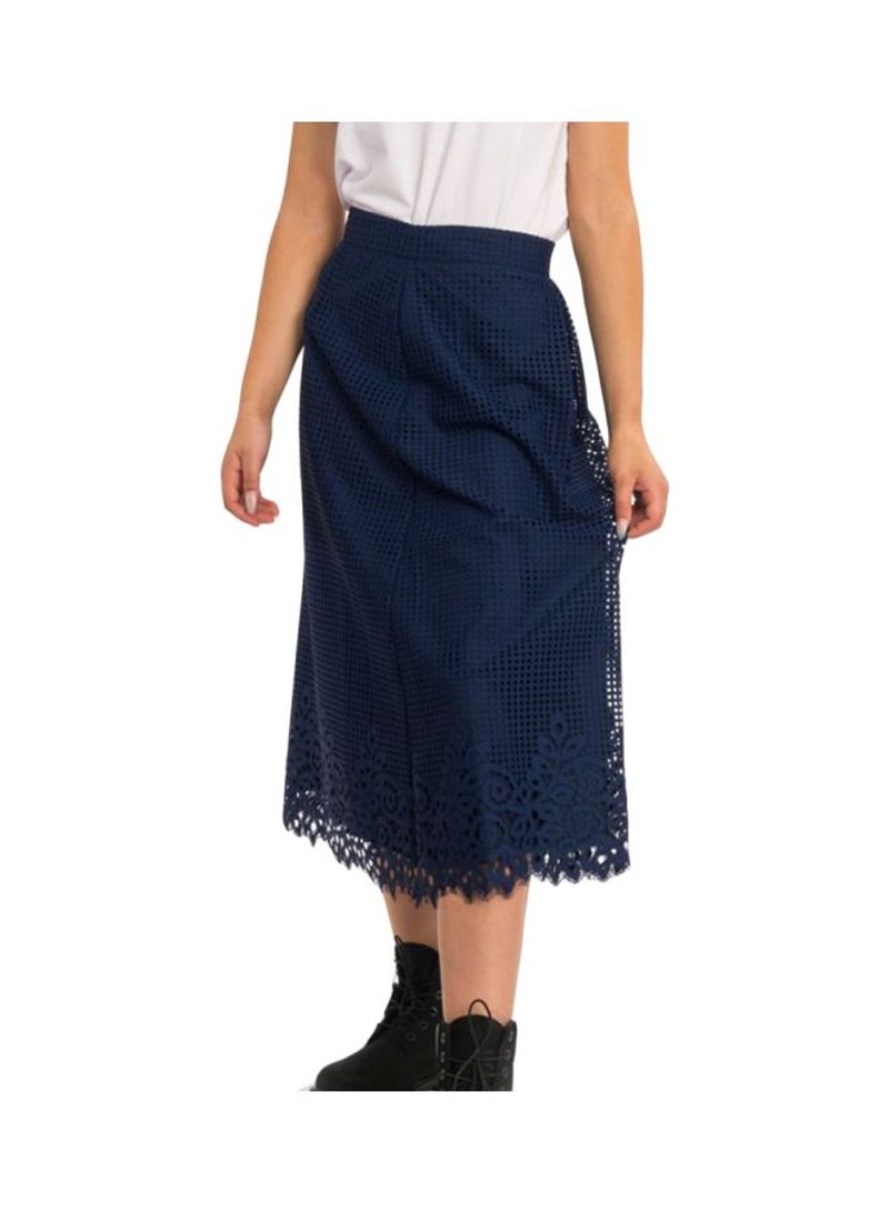 Entredeux Lace Skirt Navy