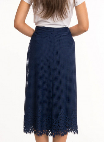 Entredeux Lace Skirt Navy