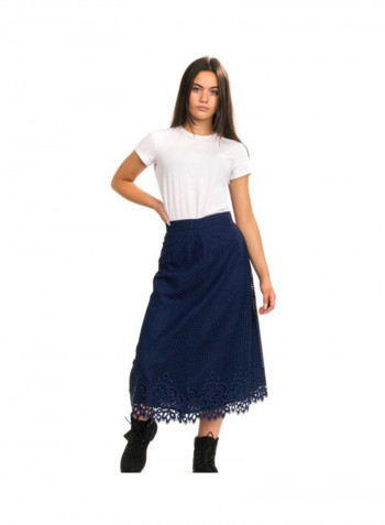Entredeux Lace Skirt Navy