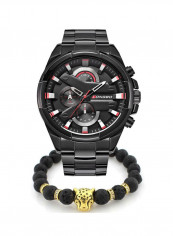 Men's 2-Piece Stainless Steel Quartz Analog Watch Set 8688
